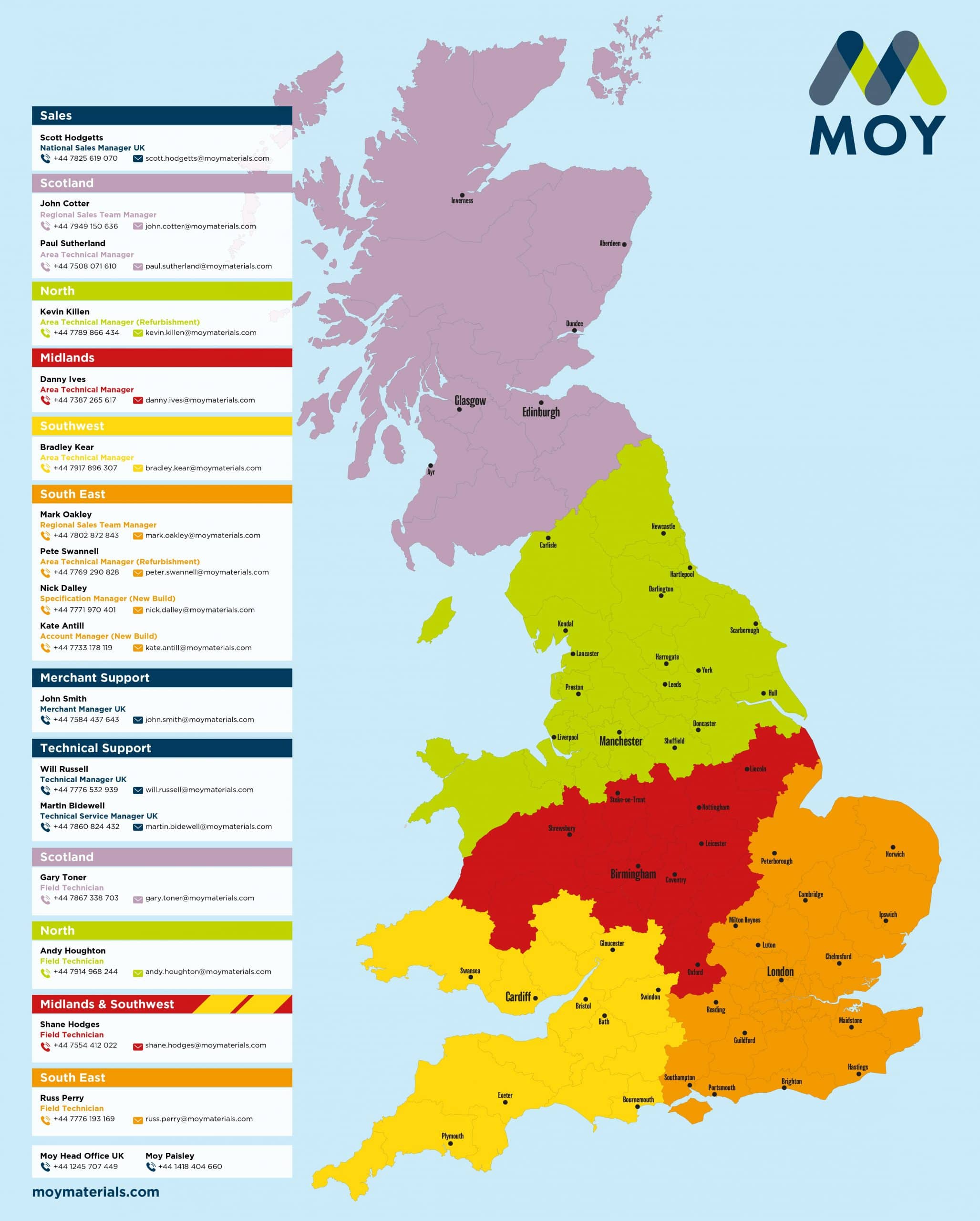 MOY sales territory map UK